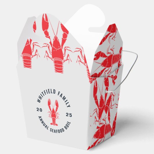 Family Seafood Boil Personalized Lobster Bedankdoosjes (Geopend)