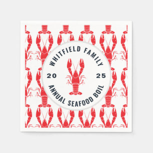 Family Seafood Boil Personalized Lobster Paper Servet