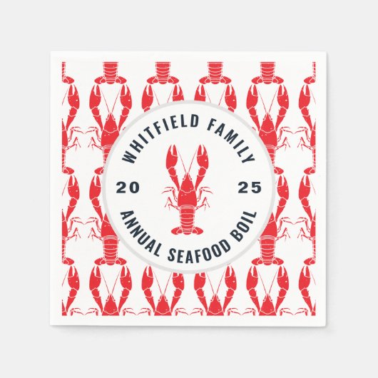 Family Seafood Boil Personalized Lobster Paper Servet (Voorkant)