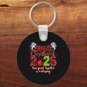 Family Shark Christmas 2025 Santa Merry Time Spent Sleutelhanger (Voorkant)