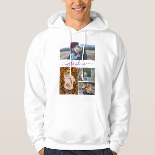 Family Simple Collage Modern Love oma mama Hoodie (Voorkant)