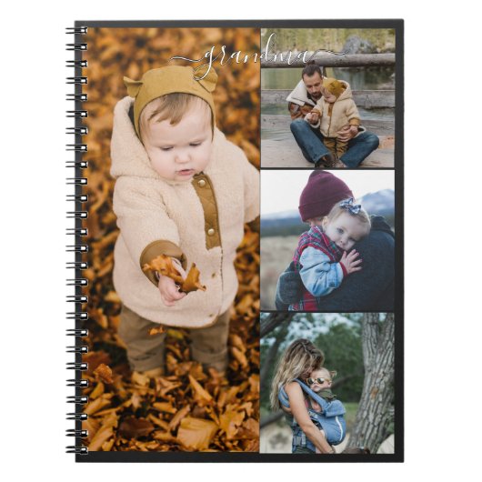 Family Simple Collage Modern Love oma mama Notitieboek (Voorkant)