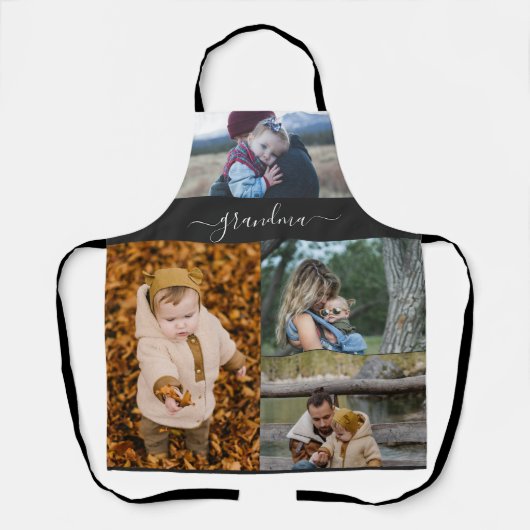 Family Simple Collage Modern Love oma mama Schort (Voorkant)