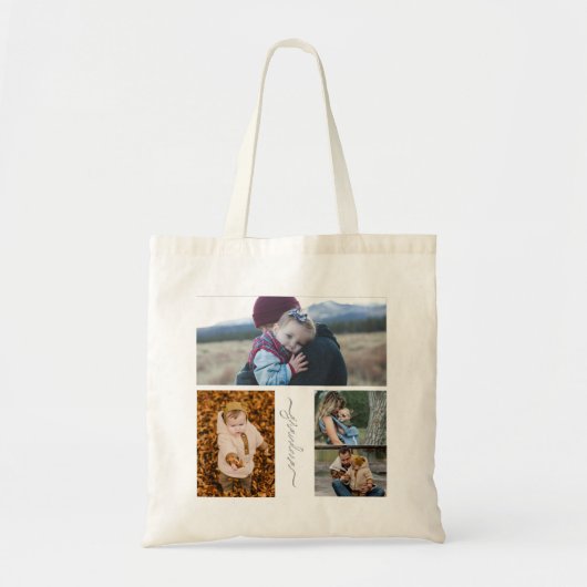 Family Simple Collage Modern Love oma mama Tote Bag (Voorkant)