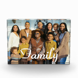 FAMILY Simple Hearts Love Script Photo Block Fotoblokken