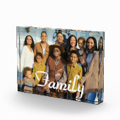 FAMILY Simple Hearts Love Script Photo Block Fotoblokken (Rechts)