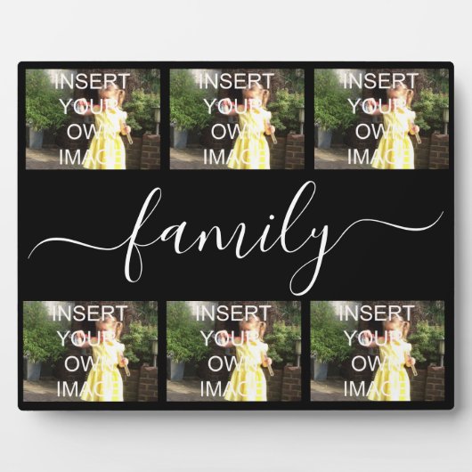Family Six Collage Gift Plaque Fotoplaat (Voorkant)