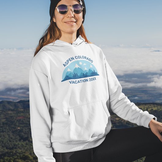 Family Ski Trip Custom Colorado City Blue Mountain Hoodie