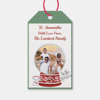 Family Snowglobe Cadeaulabel