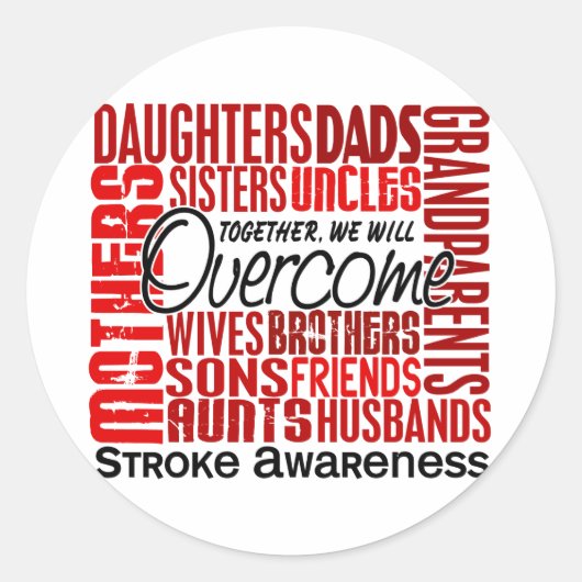 Family Square Stroke Ronde Sticker (Voorkant)