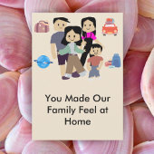 Family Stay Host Card with Custom Message Option Bedankkaart
