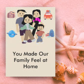 Family Stay Host Card with Custom Message Option Bedankkaart