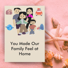 Family Stay Host Card with Custom Message Option Bedankkaart