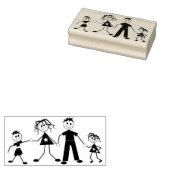 Family Stick Cijfers Rubberstempel (Gestempeld)