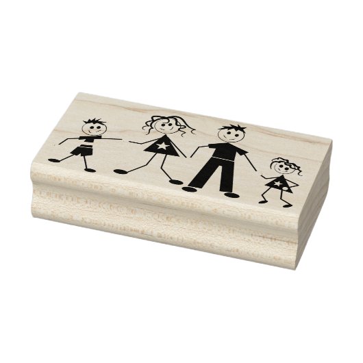 Family Stick Cijfers Rubberstempel (Stempel)