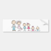 Family Stick Figures Bumperstickers (Voorkant)
