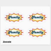 Family Sticker, comic book pop design Ovale Sticker (Vel)