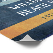 Family Summer Beach House Retro Van Monogrammed Poster (Hoek)