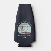 Family Summer Vacation Boating Sailraace Custom Flesjeskoeler (Voorkant)