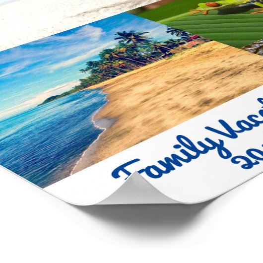 Family Summer Vacation Photo Collage Sjabloon Poster (Hoek)