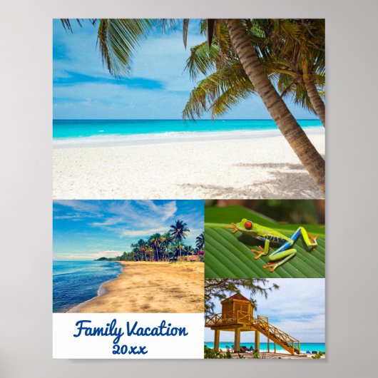 Family Summer Vacation Photo Collage Sjabloon Poster (Voorkant)