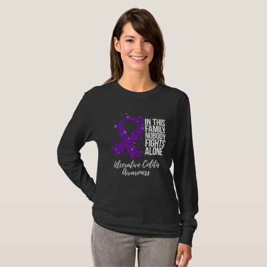 Family Support Ulcerative Colitis Awareness T-shirt (Voorkant volledig)