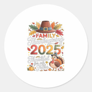 Family Thanksgiving 2025 Dankbaar Voor Mijn Stam T Ronde Sticker