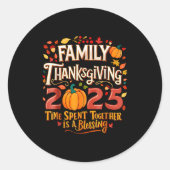 Family Thanksgiving 2025 Thanksgiving Crew Matchin Ronde Sticker (Voorkant)