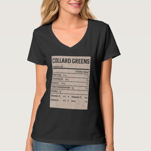 Family Thanksgiving  Collard greens Nutrition Fact T-shirt (Voorkant)