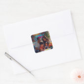 Family Time Vierkante Sticker (Envelop)