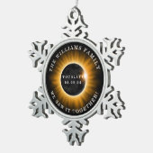 Family Totality Solar Eclipse Naam toevoegen Tin Sneeuwvlok Ornament (Rechts)