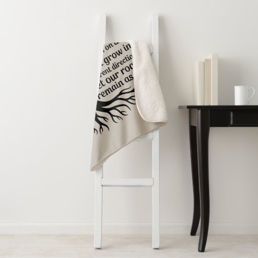 Family Tree Black & Tan Personalized Sherpa Deken (In situ)