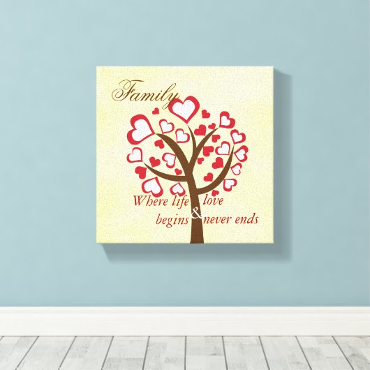 Family Tree Canvas Afdruk (Insitu (Houten vloer))