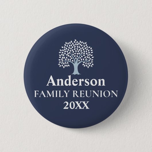Family Tree Family Reunion Aangepaste naam/datum Ronde Button 5,7 Cm (Voorkant)