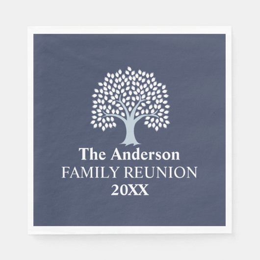 Family Tree Family Reunion Aangepaste naam/datum Servet (Voorkant)