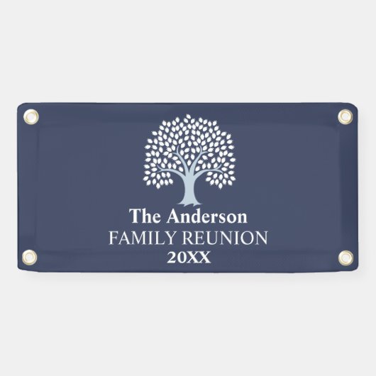 Family Tree Family Reunion Aangepaste naam/datum Spandoek (Horizontaal)