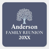Family Tree Family Reunion Aangepaste naam/datum Vierkante Sticker (Voorkant)