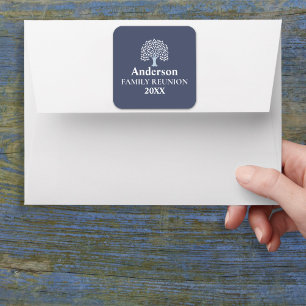 Family Tree Family Reunion Aangepaste naam/datum Vierkante Sticker