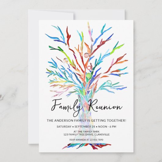 Family Tree Family Reunion QR Code Kaart (Voorkant)