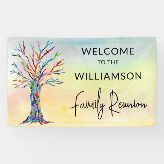 Family Tree Family Reunion Welkom Spandoek (Horizontaal)