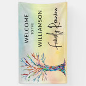 Family Tree Family Reunion Welkom Spandoek (Verticaal)