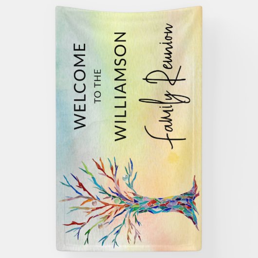 Family Tree Family Reunion Welkom Spandoek (Verticaal)