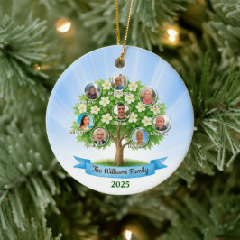 Family Tree Foto Kerstvakantie Decor Keramisch Ornament