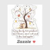 Family Tree Humor Contour Cut Sticker (Vel)