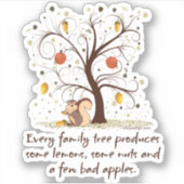 Family Tree Humor Contour Cut Sticker (Voorkant)