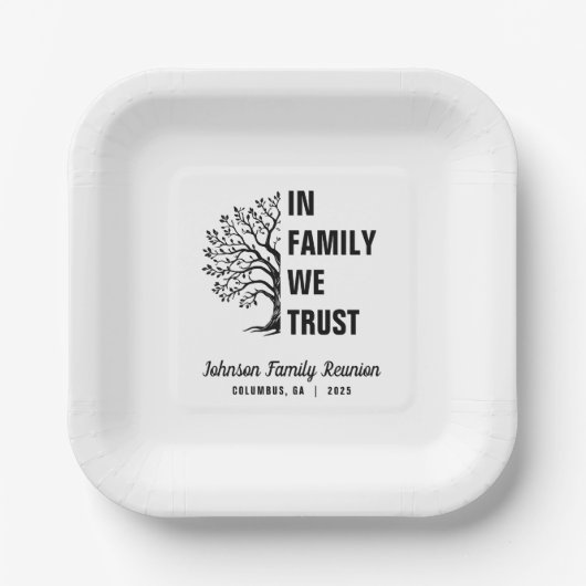 Family Tree In Family We Trust Reünie Papieren Bordje (Voorkant)