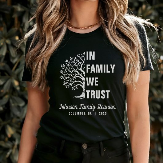 Family Tree In Family We Trust Reunion Zwart T-shirt