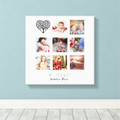 Family Tree Photo Collage Grandma Grandmoeder Gift Canvas Afdruk (Insitu (Houten vloer))