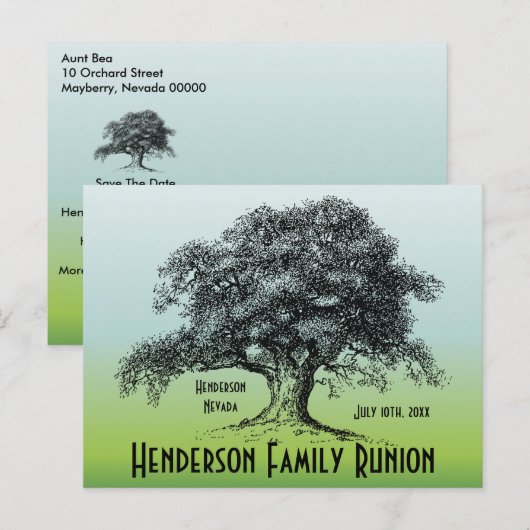 Family Tree  reünie bijeenkomst Aankondigingskaart (Voorkant / Achterkant)