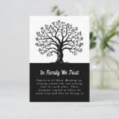 Family Tree Reunion Party Favoriet Zwart-wit Kaart (Staand voorkant)